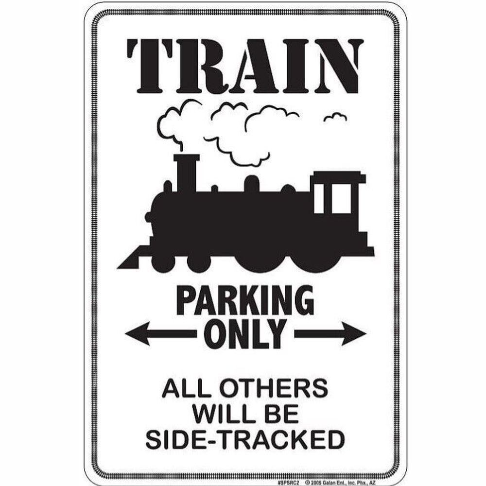 Train Parking Only Vintage Novelty Metal Sign 12 x 8 Home & Garden:Home Décor:Plaques & Signs Style Your Walls